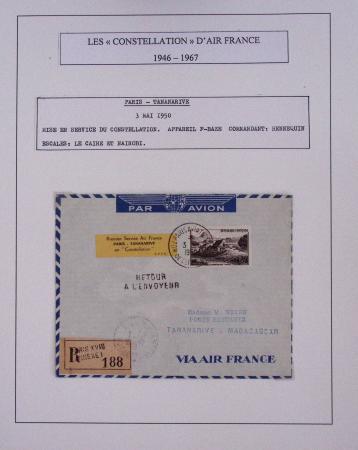 Collection de 48 pages d'album : les constellations d'Air France (1946 - 1967). TB
