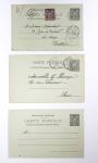 Ensemble de 40 entiers cartes postales 10c Sage avec illustrations à la main au verso sur divers thèmes : femmes, vœux, nouvel an, paysages, soldats (grandes manœuvres), animaux, enfants, humour etc