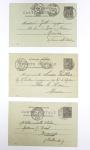Ensemble de 40 entiers cartes postales 10c Sage avec illustrations à la main au verso sur divers thèmes : femmes, vœux, nouvel an, paysages, soldats (grandes manœuvres), animaux, enfants, humour etc