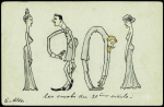 Ensemble de 40 entiers cartes postales 10c Sage avec illustrations à la main au verso sur divers thèmes : femmes, vœux, nouvel an, paysages, soldats (grandes manœuvres), animaux, enfants, humour etc