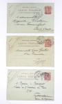 Lot de 57 entiers cartes postales 10c semeuse lignée rose avec illustrations dessinées ou peintes à la main. TB
