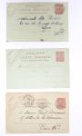 Lot de 57 entiers cartes postales 10c semeuse lignée rose avec illustrations dessinées ou peintes à la main. TB