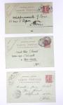 Lot de 57 entiers cartes postales 10c semeuse lignée rose avec illustrations dessinées ou peintes à la main. TB