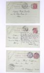 Lot de 57 entiers cartes postales 10c semeuse lignée rose avec illustrations dessinées ou peintes à la main. TB
