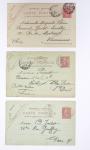Lot de 57 entiers cartes postales 10c semeuse lignée rose avec illustrations dessinées ou peintes à la main. TB