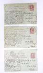 Lot de 57 entiers cartes postales 10c semeuse lignée rose avec illustrations dessinées ou peintes à la main. TB