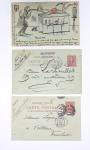 Lot de 57 entiers cartes postales 10c semeuse lignée rose avec illustrations dessinées ou peintes à la main. TB