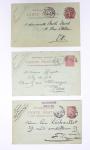 Lot de 57 entiers cartes postales 10c semeuse lignée rose avec illustrations dessinées ou peintes à la main. TB