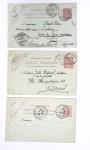 Lot de 57 entiers cartes postales 10c semeuse lignée rose avec illustrations dessinées ou peintes à la main. TB