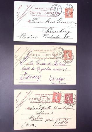 Lot de 21 entiers cartes postales 10c semeuse camée