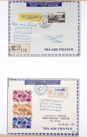 42 premiers vols de la ligne France-Madagascar (1947 - 1960) + 3 divers. TB