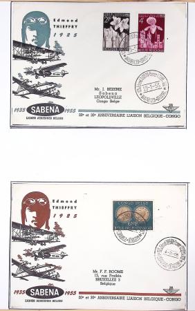 42 premiers vols de la ligne France-Madagascar (1947 - 1960) + 3 divers. TB
