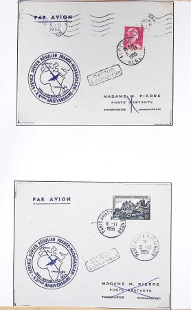 42 premiers vols de la ligne France-Madagascar (1947 - 1960) + 3 divers. TB