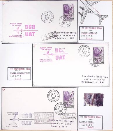 42 premiers vols de la ligne France-Madagascar (1947 - 1960) + 3 divers. TB