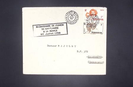 42 premiers vols de la ligne France-Madagascar (1947 - 1960) + 3 divers. TB