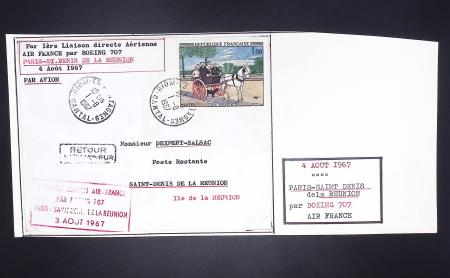 42 premiers vols de la ligne France-Madagascar (1947 - 1960) + 3 divers. TB