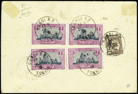 21-24.1.1932 Hanoï - Paris par Codos et Robida, lettre recommandée avec cachet rect noir "Liaison Hanoï - Paris avion Codos - Robida Janvier 1932" et signatures de Codos et Robida (M76 Indochine). Rare et TB