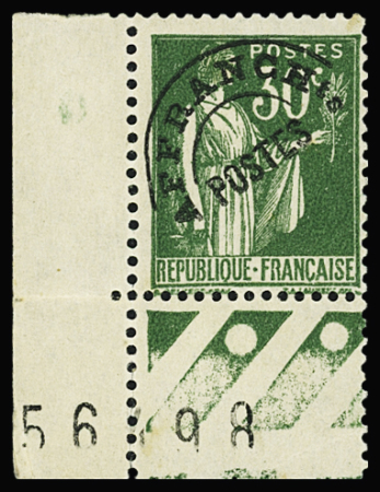 N°69 Non émis, Type Paix 30c vert, coin de feuille
