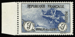 N°155 Orphelins, 5f + 5f noir et bleu, bord de feuille,