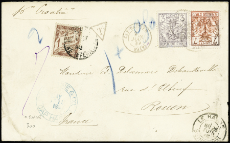 N°25 1f marron obl. Le Havre 26 juin 1892 Seine-inférieure