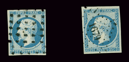 N°15 25c bleu : un obl. PC 1679 de Lavoncourt (Haute-Saône)