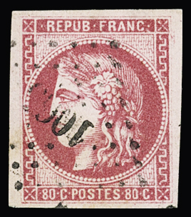 N°49 80c rose, obl. PC du GC, TB. Signé A.Brun
