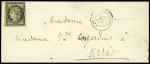 N°3 20c noir obl. grille +T15 Bailleul 19 janv 49 (57),