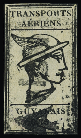 POSTE AERIENNE N°6 0,75c noir sur bleuté, obl., TB.