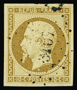 N°9a 10c bistre-brun, obl. PC 3107 de St Girons (Ariège),