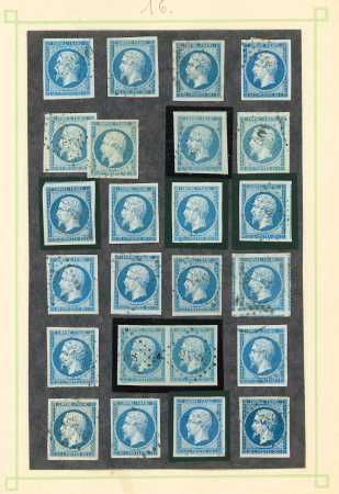 N°14 20c bleu, sélection de 32 timbres dont n°14A neuf