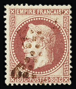 N°32 80c rose, obl. étoile rouge, TB. Signé JF.Brun