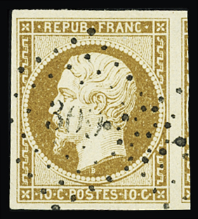 N°9 10c bistre jaune, obl. PC 309 (Baulieu-sur-Ménoire,