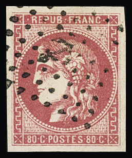 N°49 80c rose, obl. ancre, TB. Signé A.Brun