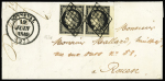 N°3h 20c noir intense, paire bord de feuille, voisin