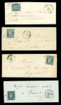 N°4 25c bleu : sélection de 4 lettres dont T14 St Brieuc,
