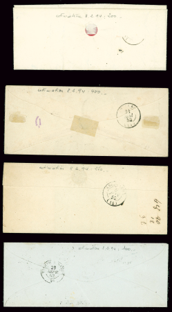 N°4 25c bleu : sélection de 4 lettres dont T14 St Brieuc,
