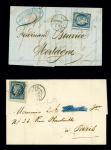 N°4 25c bleu : sélection de 5 lettres dont T15 Loches