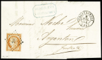 N°5 40c orange obl. PC 796 sur lettre de Chateauroux