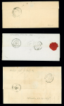N°10 25c bleu : sélection de 6 lettres avec nuances,