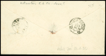 N°10 25c bleu, paire obl. PC 1685 sur enveloppe de