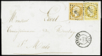 N°13Ab bistre-orange +13Ac bistre-brun obl. PC 2650