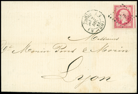 N°17B 80c rose, voisin, obl. losange K 1 sur lettre