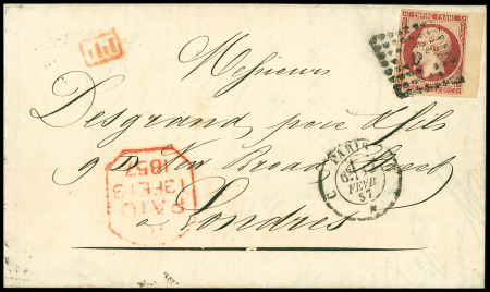 N°17A 80c carmin, bord de feuille, obl. losange C sur