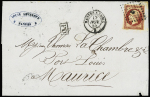 N°17Ac 80c carmin foncé sur paille, obl. losange ambulant