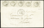 N°27B (x5) obl. GC 5005 sur lettre d'Alger 4.04.1871