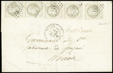 N°27B (x5) obl. GC 5005 sur lettre d'Alger 4.04.1871