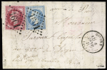 N°29A + 32 obl. GC 1661 sur lettre par Boule de Moulins