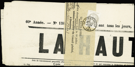 N°41B 4c gris obl. càd Le Puy-en-Velay 12 juin 1871