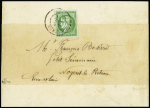 N°42B vert-jaune obl. càd Toulouse 5.07.1871 seul sur