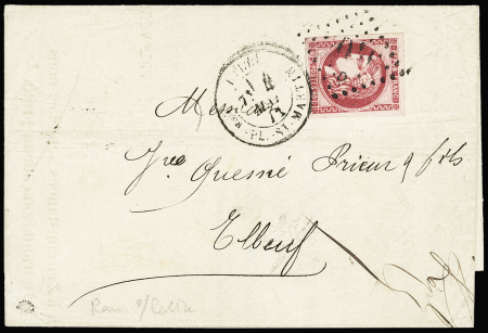 N°49b 80c rose vif, bien margé, obl. GC sur lettre